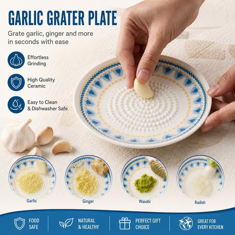 Plato Rallador de Ajo de Cerám - Turmeric reseña y precio